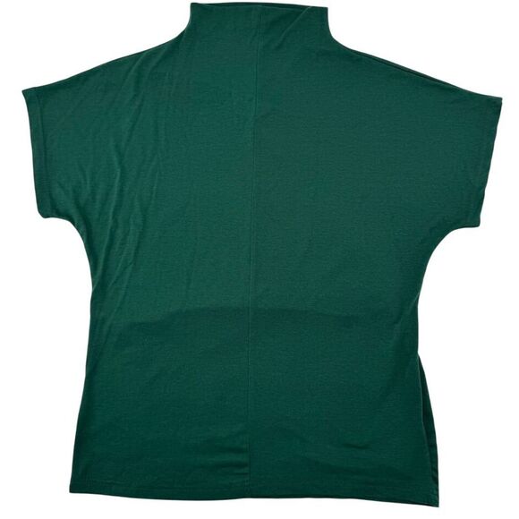 Mock Neck Sleeveless Top Forest Green Blouse - Picture 1 of 6